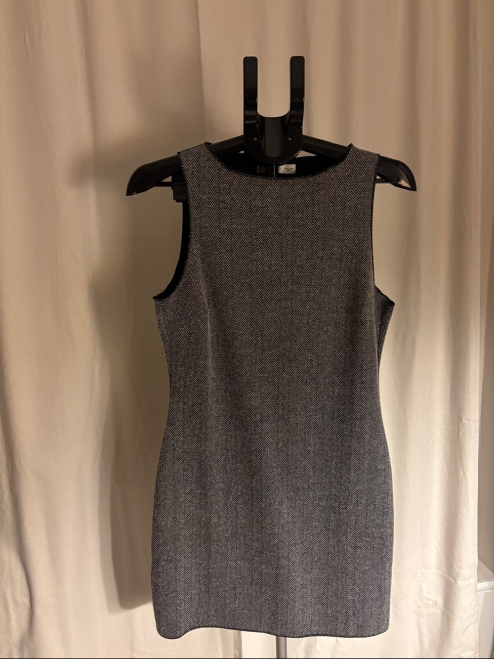 Mango Sleeveless Gray Sheath Dress - Classic Office Dress Size 8